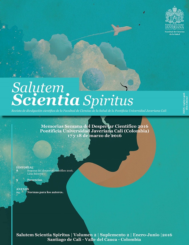 					Ver Vol. 2 Núm. 1 (2016): Revista Salutem Scientia Spiritus (Suplemento 2)
				