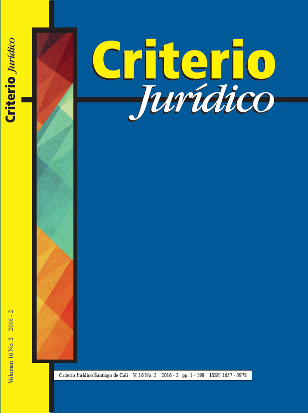 					View Vol. 16 No. 2 (2016): Criterio Jurídico
				